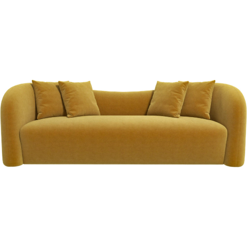 Mason Tight Back Curvy Sofa in Gold Boucle Fabric