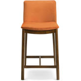 Shannon Counter Stool Chair in Burnt Orange Velvet & Wood