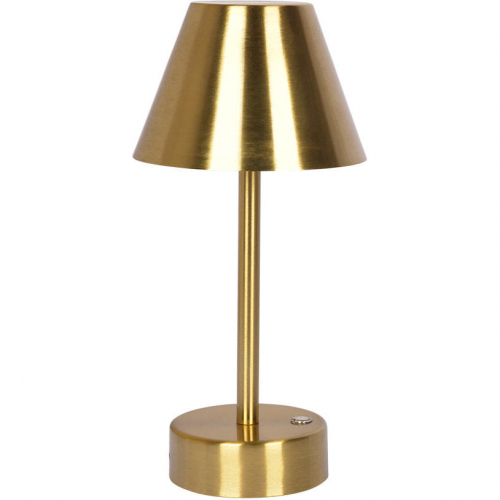 Elegance Rechargeable LED Table Lamp in Plated Brass