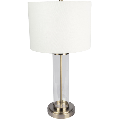 Luna Table Lamp in Clear Glass & Brushed Nickel Metal