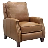 Melrose Manual Recliner in Shoreham Ponytail Leather w/ Nailhead Trim