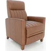 Amara Push Thru The Arms Recliner in Saddle Brown Top Grain Leather