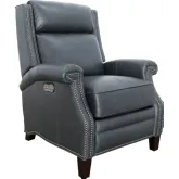 Barrett Power Recliner with Power Head Rest in Clifton Gray Top Grain Leather