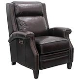 Barrett Power Recliner w/ Power Headrest in Stetson Coffee Brown Leather