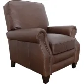 Briarwood Push Thru The Arms Recliner in Clifton Chocolate Brown Top Grain Leather