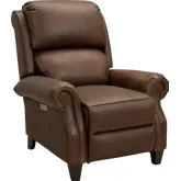 Churchill Power Recliner with Power Head Rest & Lumbar in Chocolate Brown Top Grain Leather