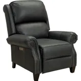 Churchill Power Recliner with Power Head Rest & Lumbar in Clifton Gray Top Grain Leather
