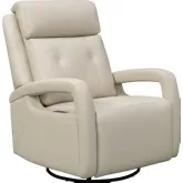Gilbert Power Swivel Glider Recliner with Power Head Rest & Lumbar in Troy Cream Leather