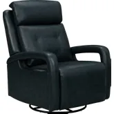 Gilbert Power Swivel Glider Recliner with Power Head Rest & Lumbar in Traci Midnight Blue Leather