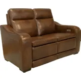 Grady Power Recline Loveseat with Power Head Rests & Lumbar in Cocoa Brown Leather