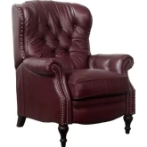 Kendall Manual Recliner in Tufted Shoreham Wine Top Grain Leather