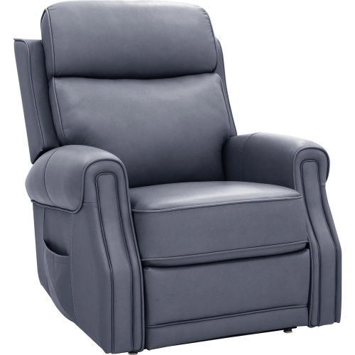 Lance Power Lift Recliner w/ Power Head Rest, Lumbar & Heat in Blue Leather