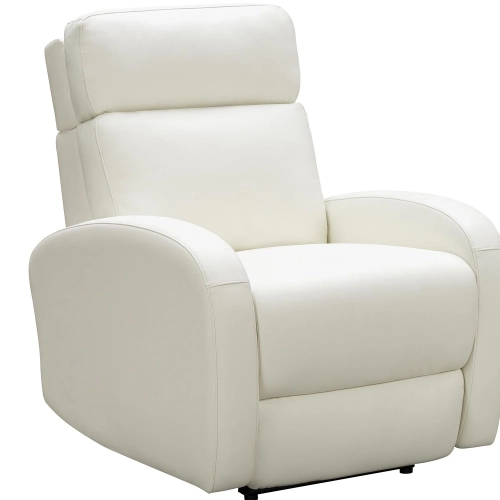 Levi Power Recliner w/ Heads Up Power Forward Head Rest in Winter White Top Grain Leather