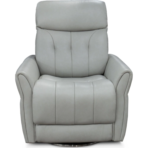 Mae Power Swivel Recliner w/ Head Rest & Lumbar in Pearl Top Grain Leather