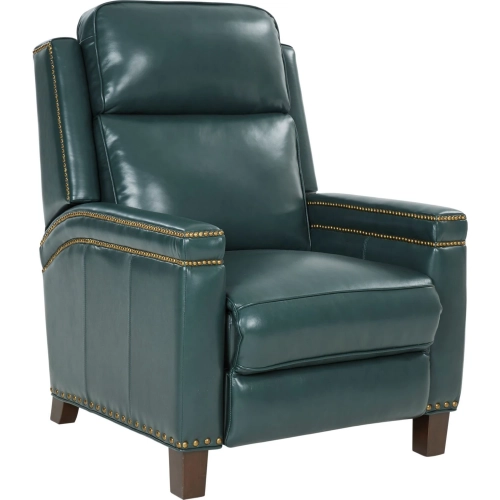 Smithfield Big & Tall Manual Recliner in Highland Emerald Green Top Grain Leather