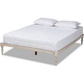 Iseline King Platform Bed in Antique White Wood