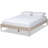 Colette Full Platform Bed Frame in Antique White Oak Finish