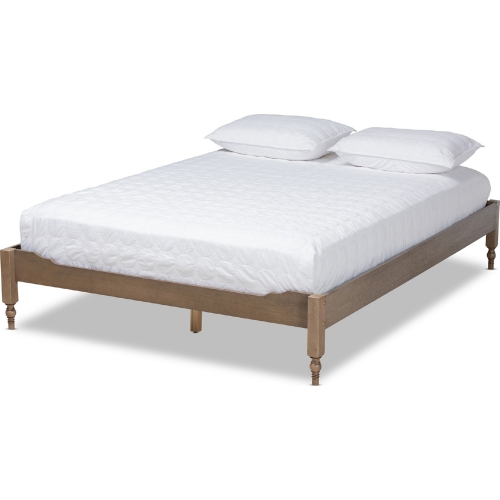 Laure Full Platform Bed in Weathered Gray Wood Frame