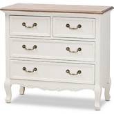 Amalie 4 Drawer Dresser White & Oak Finish Wood