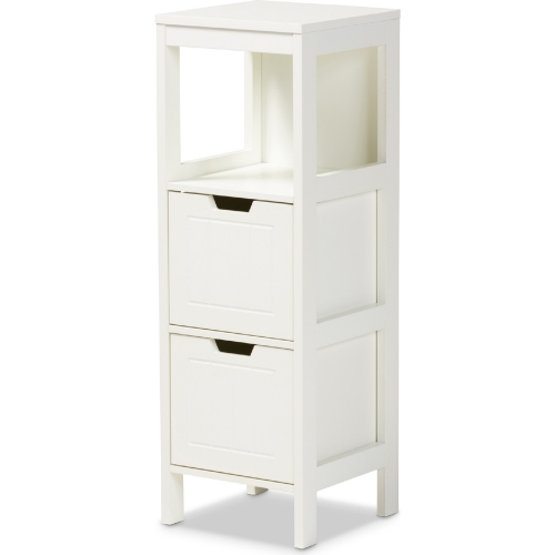 Reuben 2 Drawer Storage Cabinet in White Finish