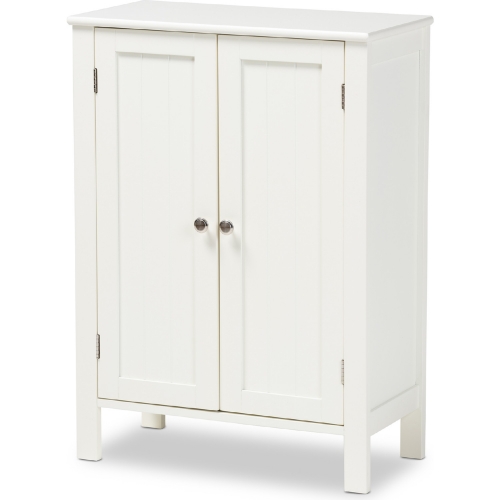 Thelma 2 Door Wood Storage Cabinet in White Finish