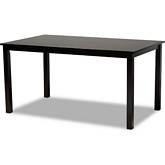 Eveline 59" Dining Table in Espresso Brown Wood