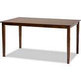 Eveline 59" Dining Table in Walnut Brown Wood