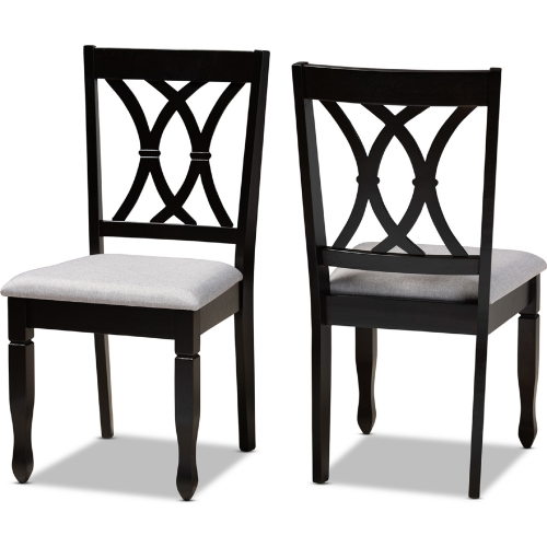 Reneau Dining Chair in Gray Fabric & Espresso (Set of 2)