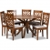 Norah 7 Piece Dining Set in Gray Fabric & Walnut Finish Wood