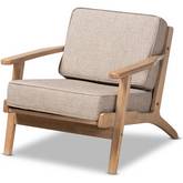 Sigrid Accent Chair in Gray Fabric  & Oak Finish