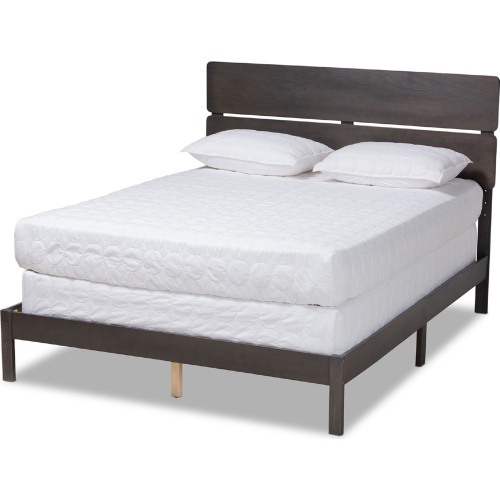 Anthony Queen Panel Bed in Dark Gray Oak Finish Wood