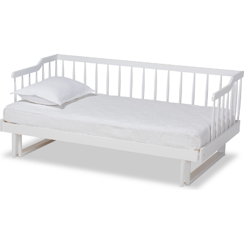 Muriel Expandable Twin to King Spindle Daybed in White Finish