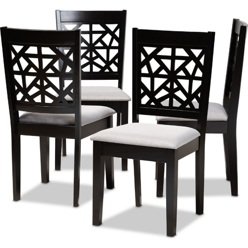 Jackson Dining Chair in Gray Fabric & Espresso Finish (Set of 4)