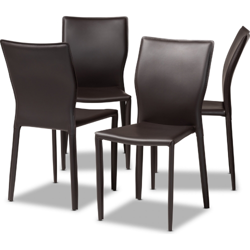 Heidi Dining Chair in Dark Brown Leatherette (Set of 4)