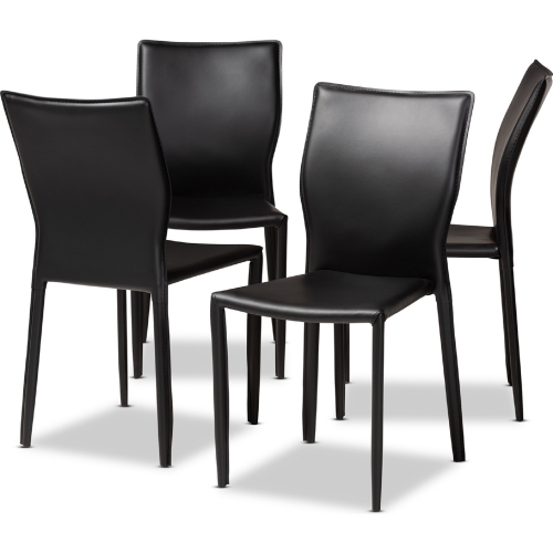 Heidi Dining Chair in Black Leatherette (Set of 4)