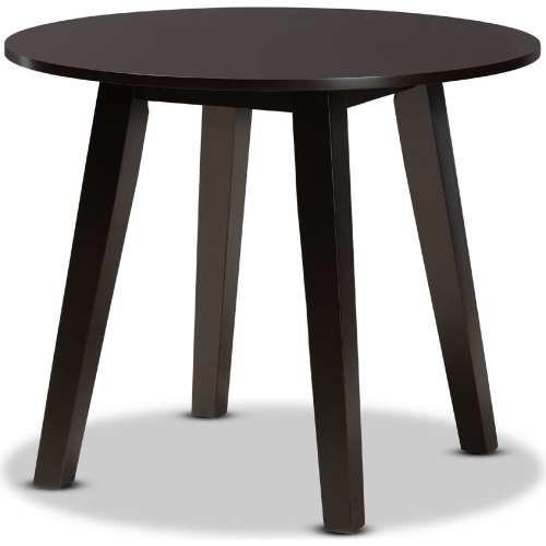 Ela 35" Round Dining Table in Dark Brown Finish