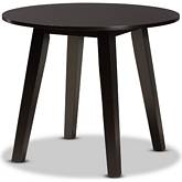 Ela 35" Round Dining Table in Dark Brown Finish