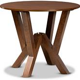 Irene 35" Round Wood Dining Table in Walnut Brown Finish