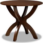 Tilde 35" Round Wood Dining Table in Walnut Brown Finish