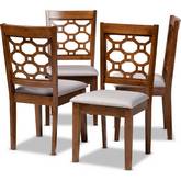 Peter Dining Chair in Gray Fabric & Walnut Finish (Set of 4)