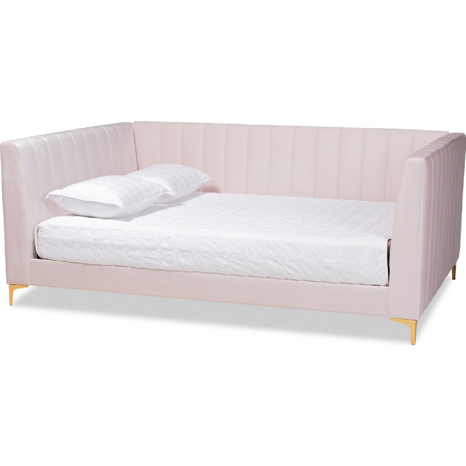 Baxton CF0344 Light Pink Daybed Full Oksana Full Daybed in