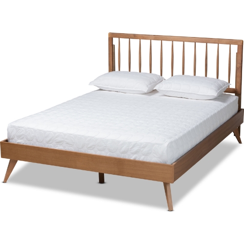 Toru Queen Platform Bed in Ash Walnut Finish Wood