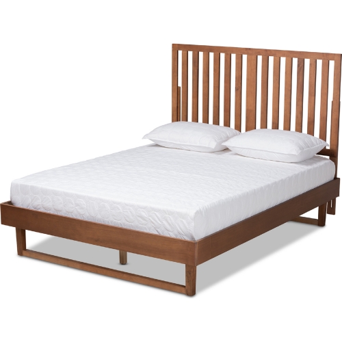 Marin King Platform Bed in Walnut Brown Wood