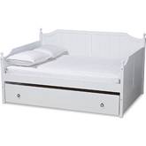 Millie Full Daybed w/ Twin Trundle in Cottage White Wood