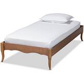 Marieke Twin Platform Bed in Ash Walnut Finish Wood Frame