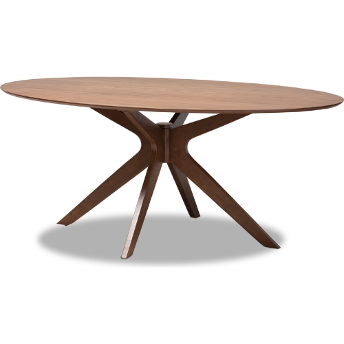 Monte 71" Oval Dining Table in Walnut Brown Finish Wood