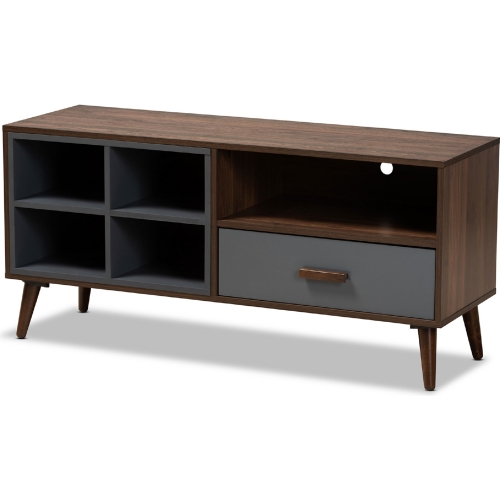 Garrick 1 Drawer 47" TV Stand in Gray & Walnut Finish