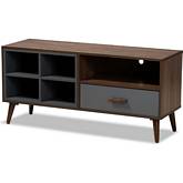 Garrick 1 Drawer 47" TV Stand in Gray & Walnut Finish