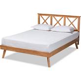 Galvin Full Platform Bed in Brown Wood