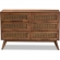 Barrett 6 Drawer Dresser in Walnut Brown Finish & Poly Rattan
